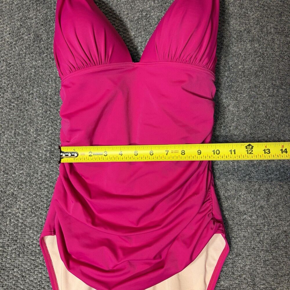 Victoria Secret L Lace Back One Piece Swimsuit Bikini Ruched Pink Large - Picture 9 of 12